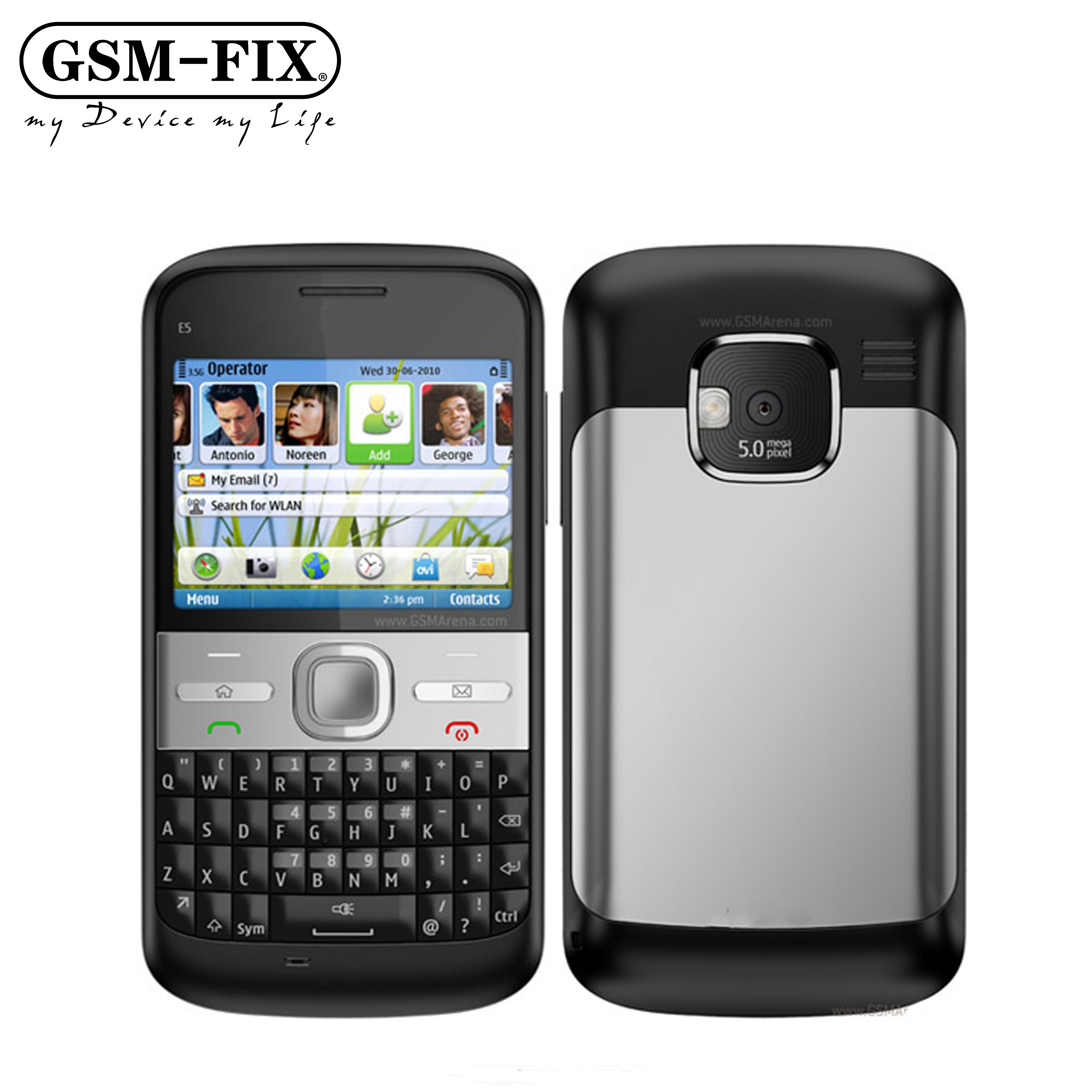 GSM-FIX Original For Nokia E Series E5 E5-00 5MP 3G Unlocked Smartphone Camera Bluetooth MP3 Cellphone